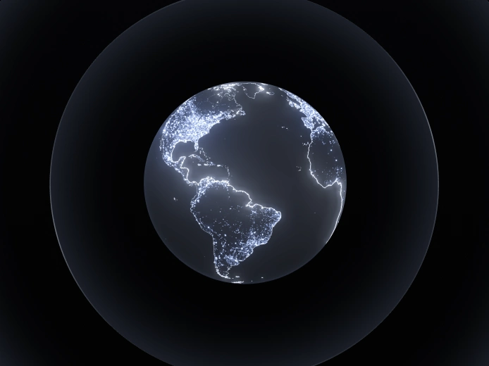 Glowing digital globe